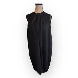 Women’s 2X Tapered Hem Black High Keyhole Neck Sleeveless Dress 18 20 XXL